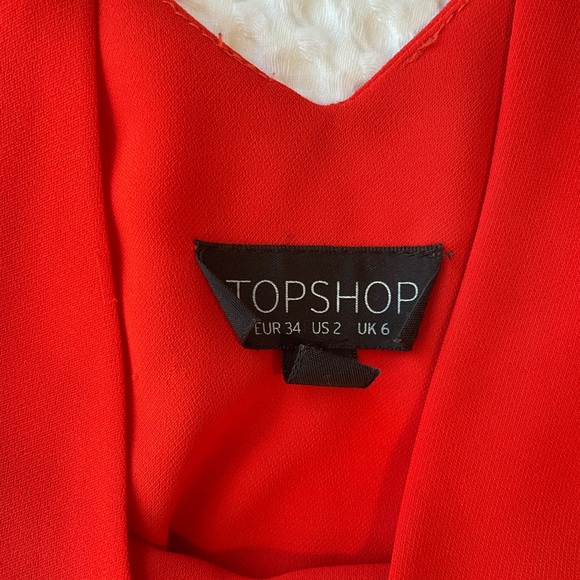 TOPSHOP vibrant red matte satin cami top - Picture 4 of 4